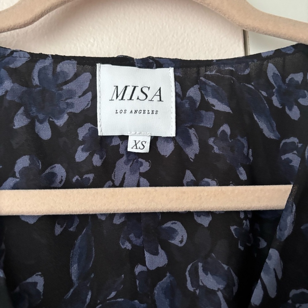 MISA Los Angeles Kesara Floral Peplum Top XS Romantic Date Night Blouse NWOT - Picture 9 of 12